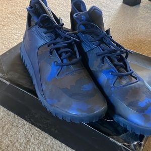 Adidas sneaker high top shoes mens US 15 Preowned camo blue!